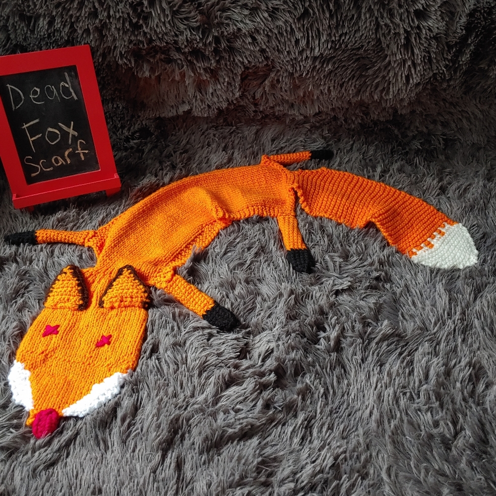 Knitted Roadkill Fox Scarf